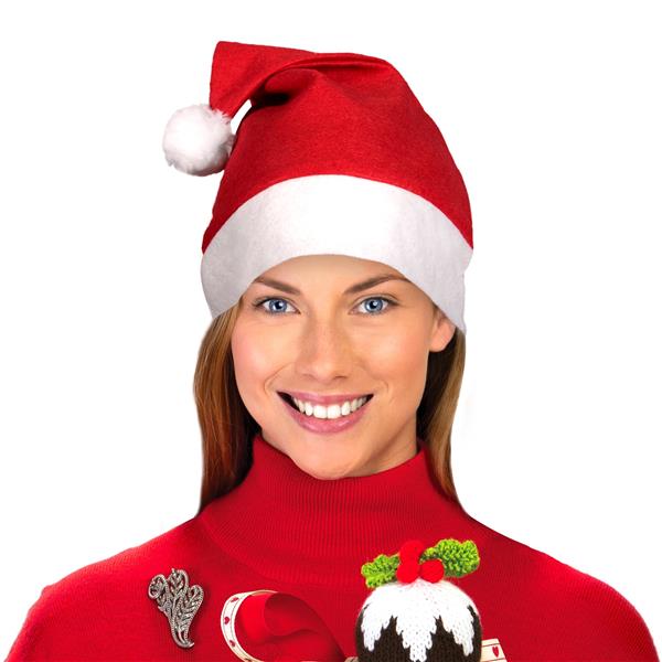 Adult Classic Santa Hats Bulk Red 12 PACK 22.5" Standard Adult SIze 1512D