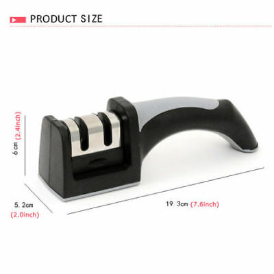 Handle Knife Sharpener |  Kitchen Camping Tool 2 Stage Coarse and Fine Grinding Stainless Steel - 302401