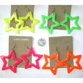 80's Star Earring Mixed Colors Plastic | 12 PACK WS6537D