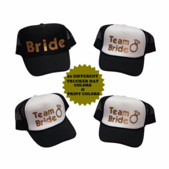 Personalized Bridesmaid Hats, Bachelorette Party Hats For Bach Parties