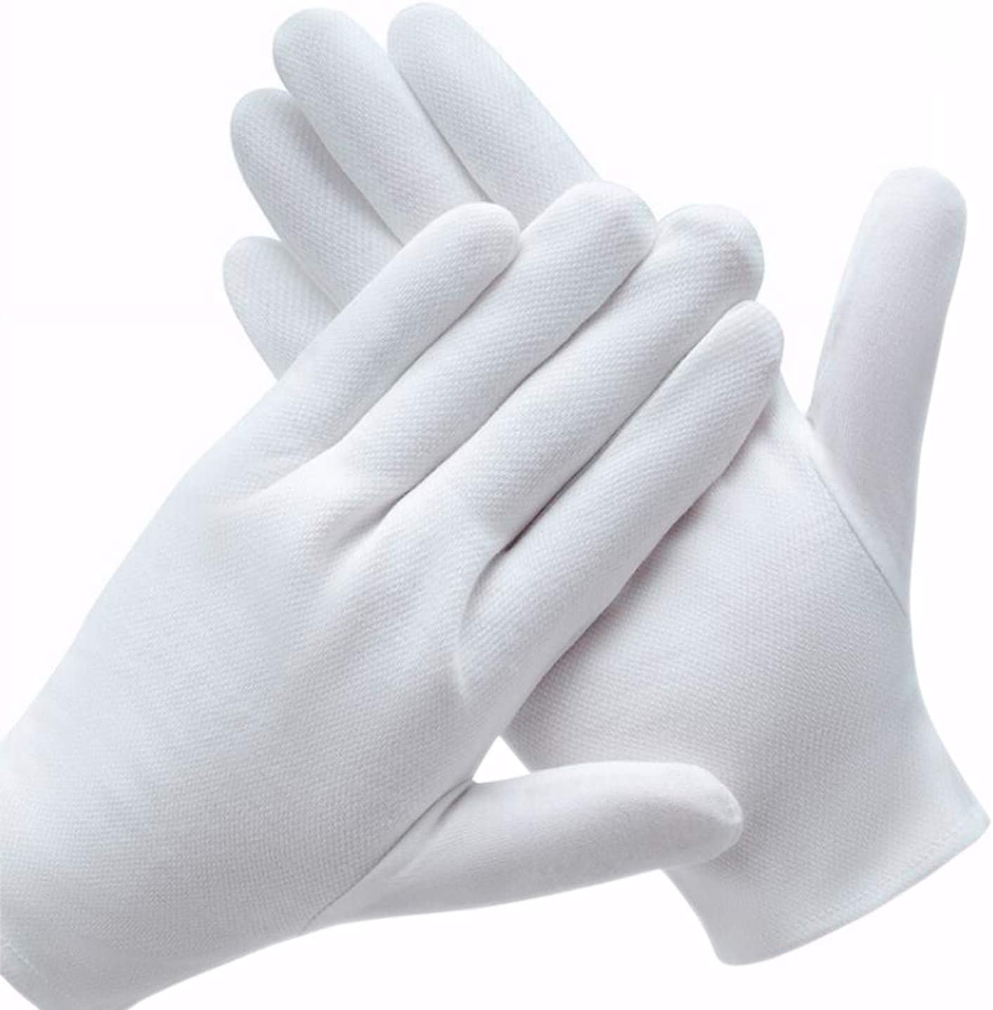 Cotton White Gloves Adult 5022 Large 12 PACK