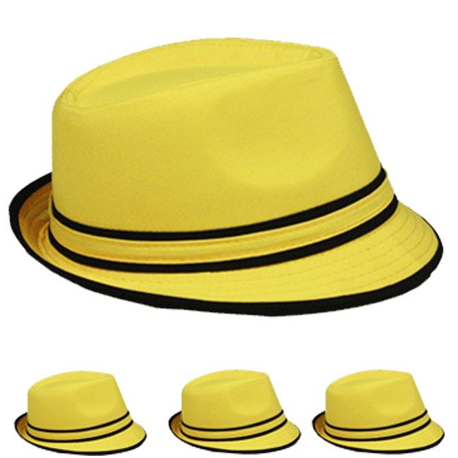 Wholesale Yellow Hats | Bulk Yellow Fedoras | 5533D Adult Size